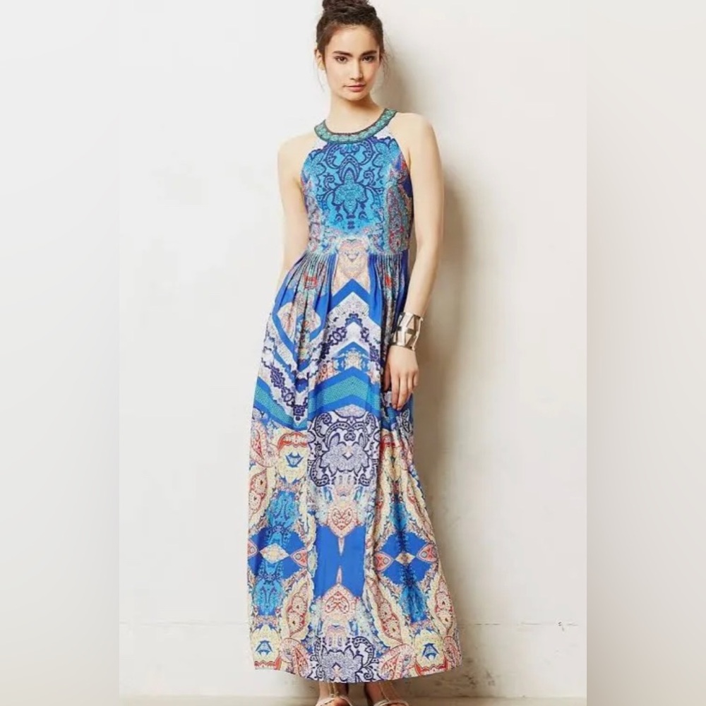 Anthropologie Ranna Gill Boteh Printed Maxi Dress | Anthropologie